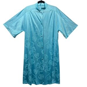 Vintage 70s Vanity Fair Robe House Coat Lounger Cover Up Floral Print‎ Medium